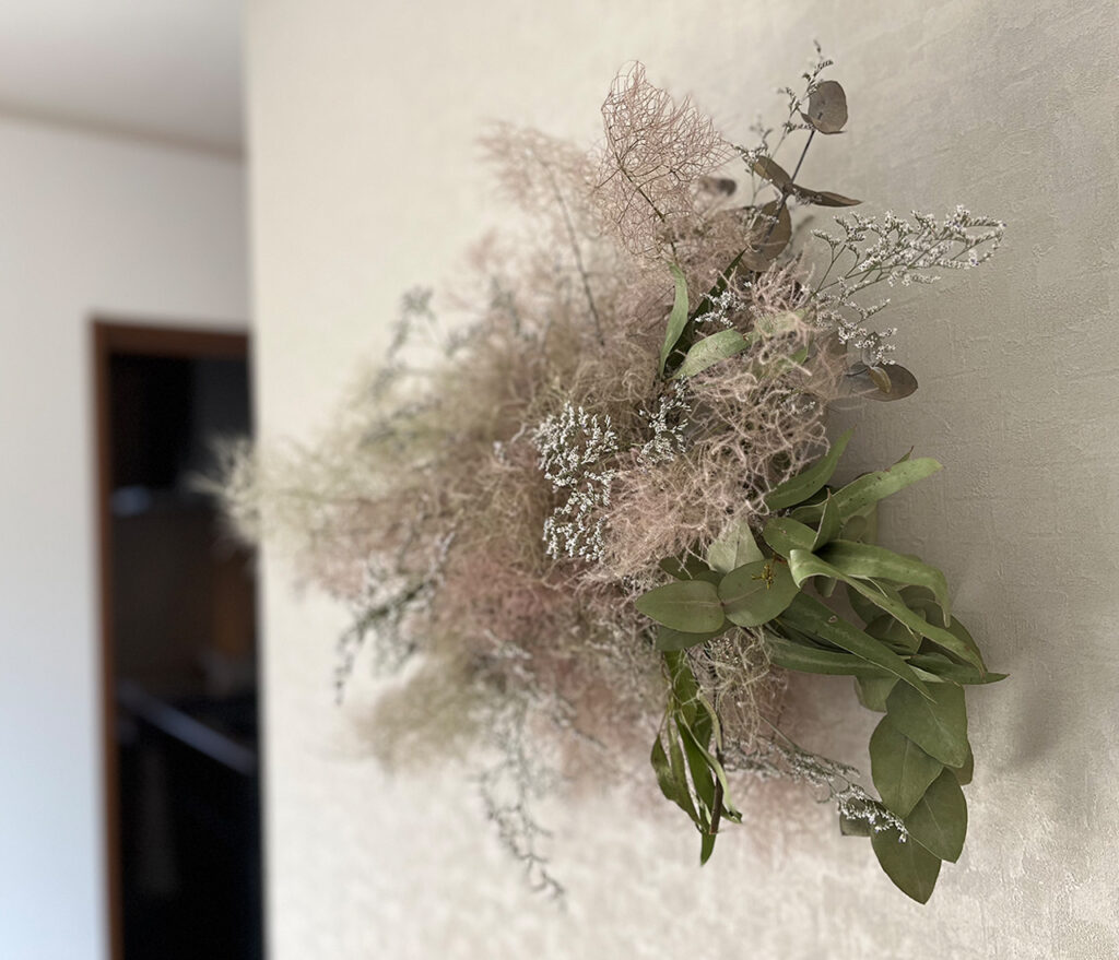 ドライフラワー玄関に飾る スワッグ ブーケ ドライフラワーオーダー セミオーダー